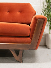 Load image into Gallery viewer, Desmond Walnut Framed Sofa 72” in Royale/Rust
