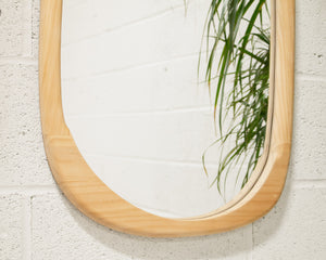 Futuristic Natural Wood Mirror