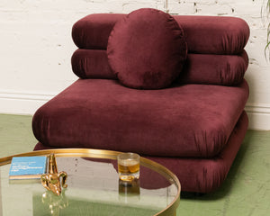 Elodie Velvet 1 Piece Lounger Modular Sectional in Maroon