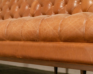 12 Foot Leather Tufted Sofa