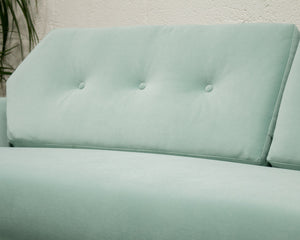 Baby Blue Desmond Walnut Framed Sofa 80"