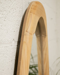 Futuristic Natural Wood Mirror