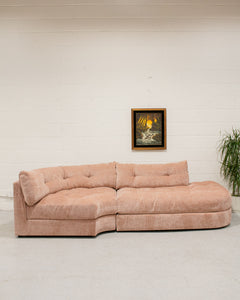 Prima Corner Wedge and Chaise in Belmont Rose