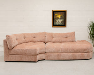 Prima Corner Wedge and Chaise in Belmont Rose