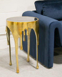 Volcano Drip Side Table in Gold