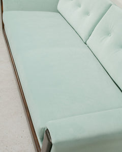 Baby Blue Desmond Walnut Framed Sofa 80"