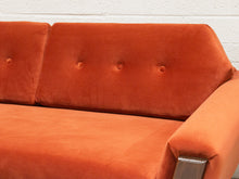 Load image into Gallery viewer, Desmond Walnut Framed Sofa 72” in Royale/Rust
