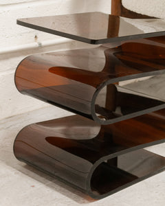 Acrylic Side Table in Rootbeer