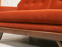 Load image into Gallery viewer, Desmond Walnut Framed Sofa 72” in Royale/Rust
