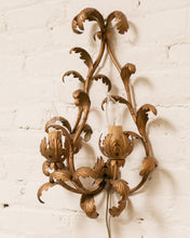 Load image into Gallery viewer, Gold Leaf Italian Sconce
