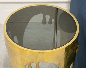 Volcano Drip Side Table in Gold