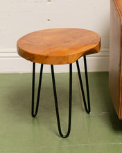 Load image into Gallery viewer, Round Solid Wood Side Table Hair Pin Legs
