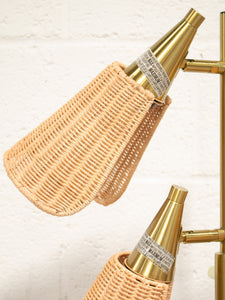 Wicker 3 Headed Lamp