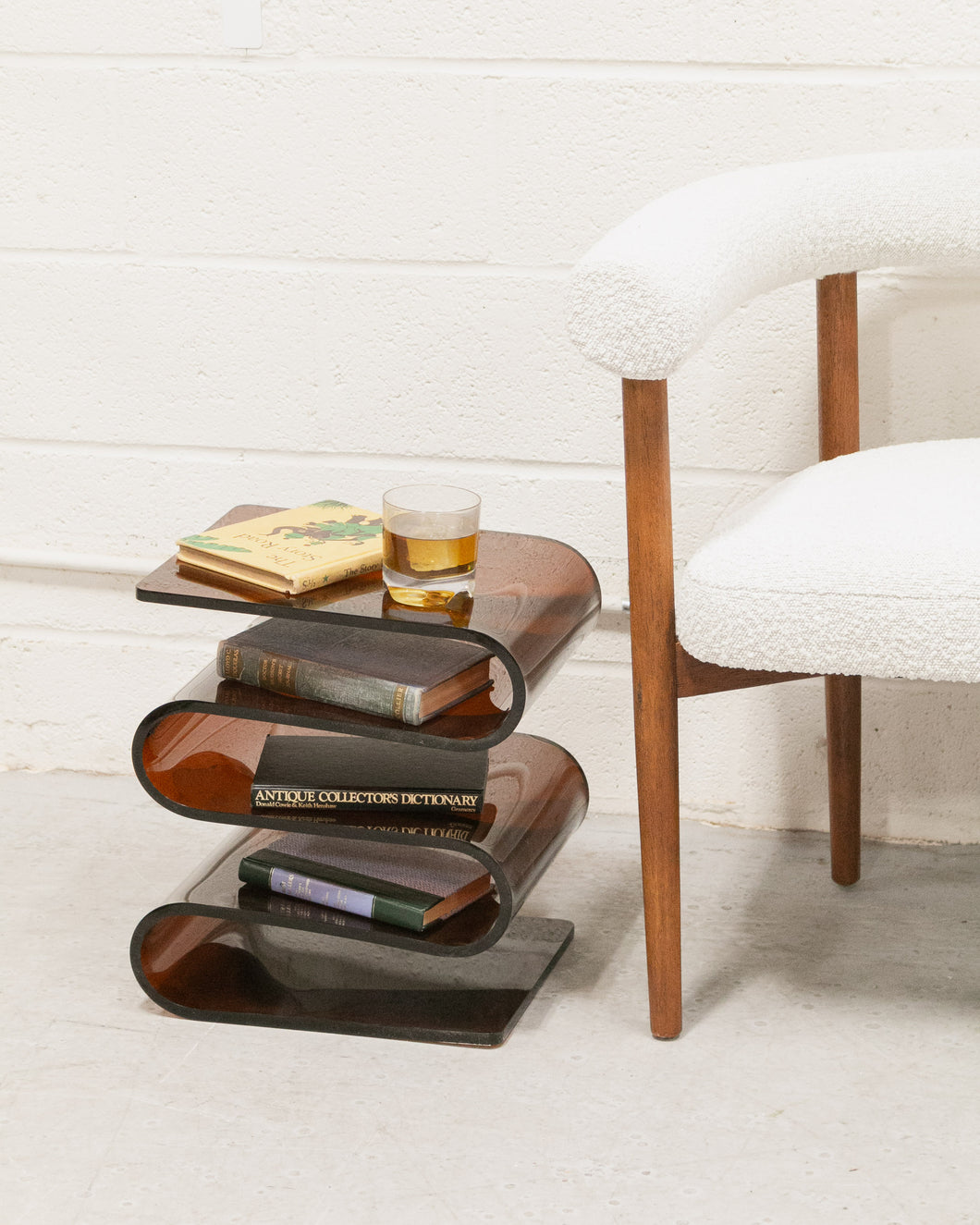 Acrylic Side Table in Rootbeer