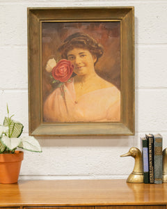 Woman with Rose Art Portrait