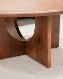 Walnut Sculptural Base Coffee Table