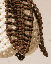 Load image into Gallery viewer, Macrame Brown and Cream Hanging Lamp
