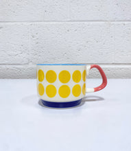 Load image into Gallery viewer, Yellow Polka Dot Ceramic Mug
