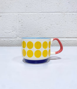 Yellow Polka Dot Ceramic Mug