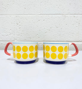 Yellow Polka Dot Ceramic Mug