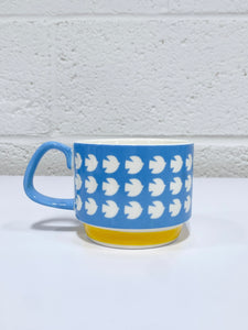 Blue Ceramic Bird Mug