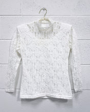 Load image into Gallery viewer, Cream Lace Mock Neck Blouse
