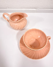 Load image into Gallery viewer, Vintage Peach Franciscan Matte Coffee Cup, Saucer and Creamer
