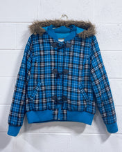 Load image into Gallery viewer, Plaid Hooded Bomber Jacket (3XL)
