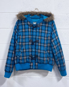 Plaid Hooded Bomber Jacket (3XL)