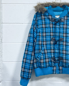 Plaid Hooded Bomber Jacket (3XL)