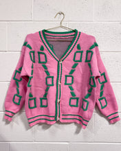 Load image into Gallery viewer, Super Soft Pink and Green Cardigan (L)
