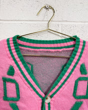 Load image into Gallery viewer, Super Soft Pink and Green Cardigan (L)
