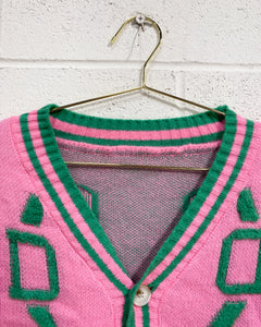 Super Soft Pink and Green Cardigan (L)