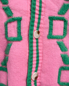 Super Soft Pink and Green Cardigan (L)