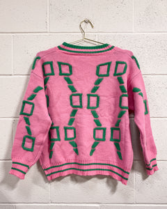 Super Soft Pink and Green Cardigan (L)