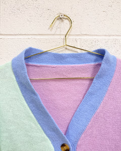 Color Block Cardigan in Pastels (L)