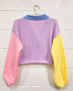 Color Block Cardigan in Pastels (L)