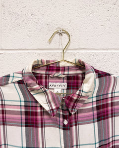 Plaid Ava & Viv Blouse (3X)