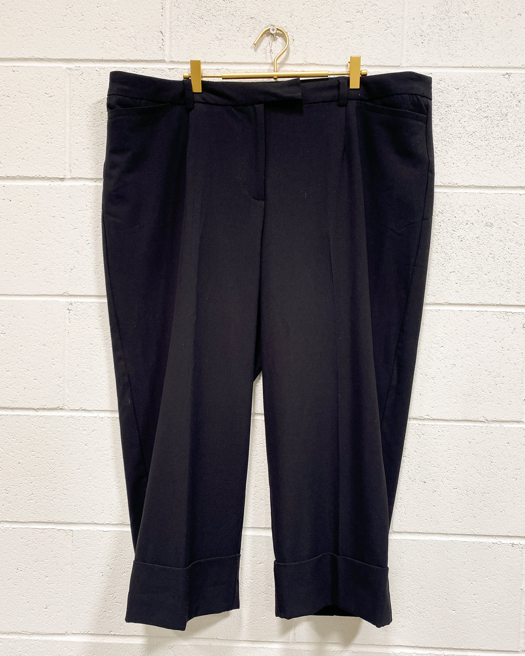 Black Cropped Slacks (22W)