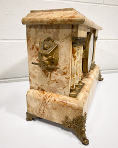 Vintage Faux Marble Mantle Clock