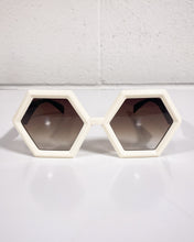 Load image into Gallery viewer, White hexagon Sunglasses
