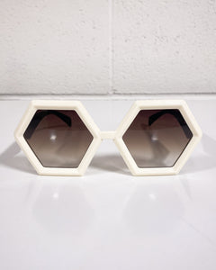 White hexagon Sunglasses