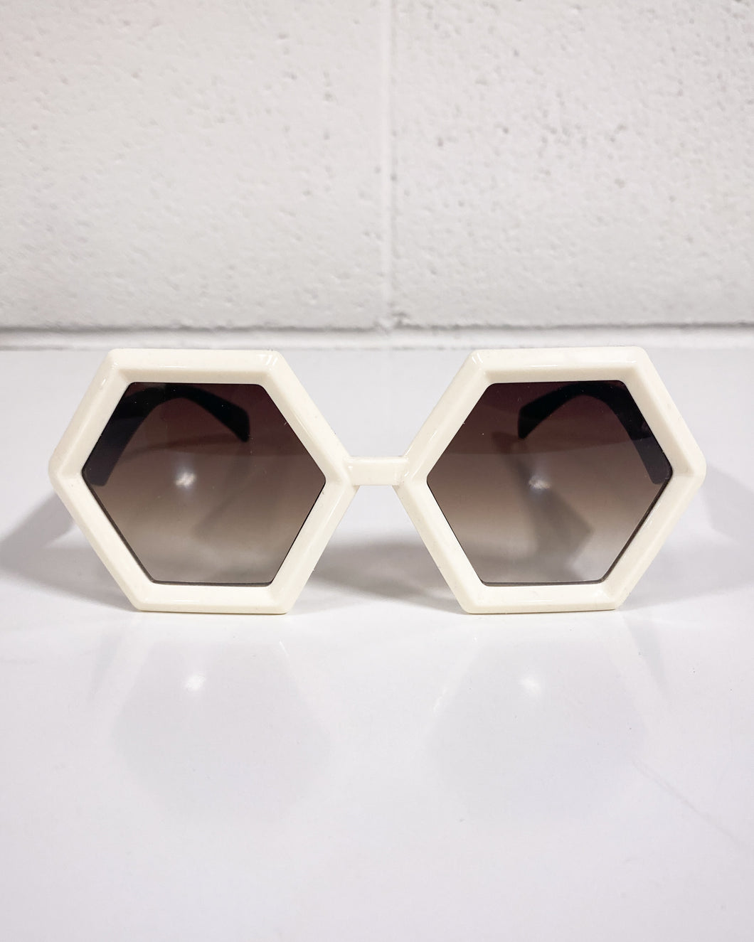 White hexagon Sunglasses