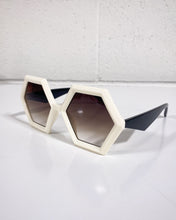 Load image into Gallery viewer, White hexagon Sunglasses
