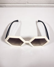 Load image into Gallery viewer, White hexagon Sunglasses
