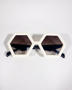 White hexagon Sunglasses