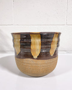 Stoneware Planter in Earth Tones