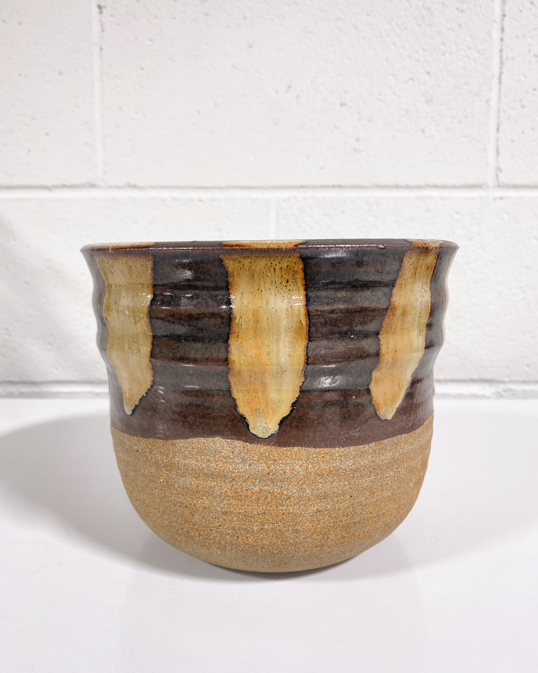 Stoneware Planter in Earth Tones