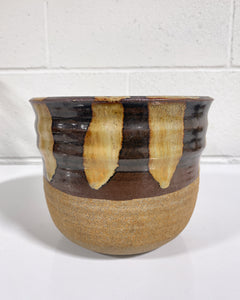 Stoneware Planter in Earth Tones