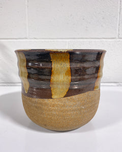 Stoneware Planter in Earth Tones